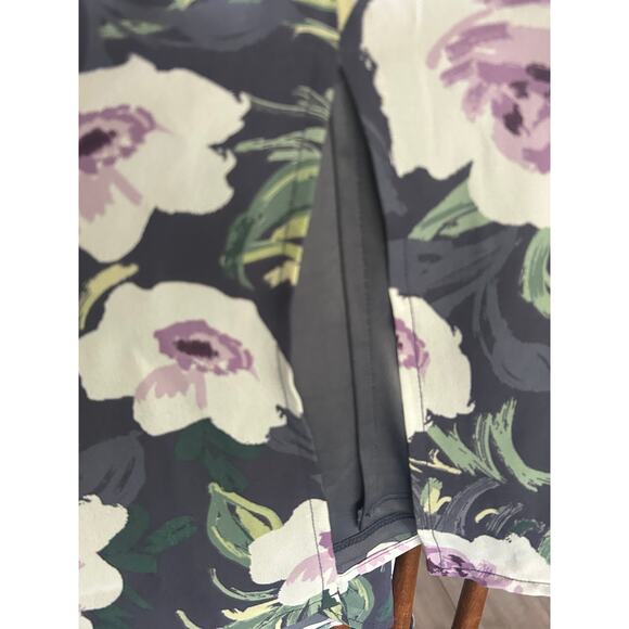 Bohme Delilah Midi Dress Floral NWT Lavender Ruching Lined Size Large - Picture 12 of 16